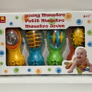 Halilit Young Maestro Colorful Baby Rattle Set - Blue, Green, Yellow, Orange